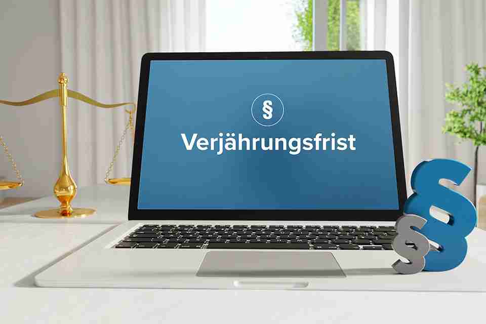 Foto: Laptop mit Aufschrift Verjährungsfrist